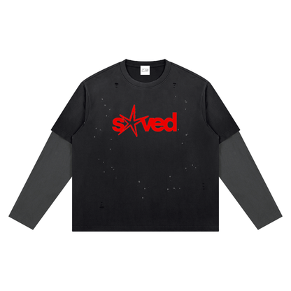 Saved Star Vintage Wash Distressed Layer T-Shirt (Unisex)