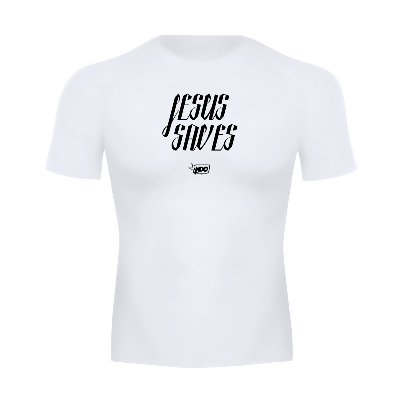 Jesus Saves Compression Shirt - White