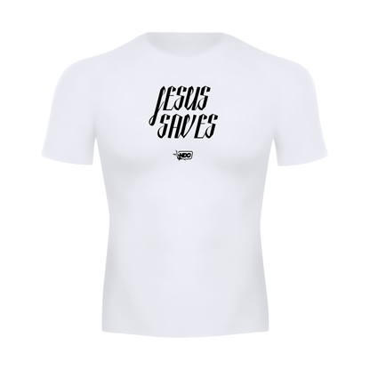 Jesus Saves Compression Shirt - White