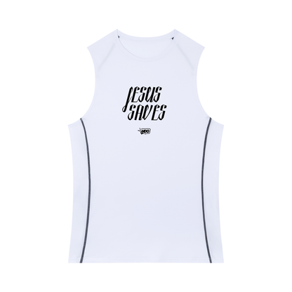 Jesus Saves Slim-Fit Cutoff (Men’s) - White